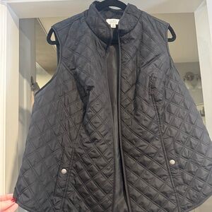 Croft & Barrow PLUS New Quilted Black Vest